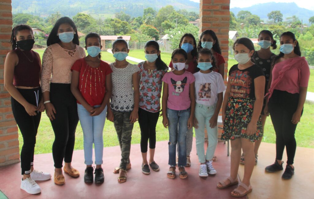 Group of girls in masks