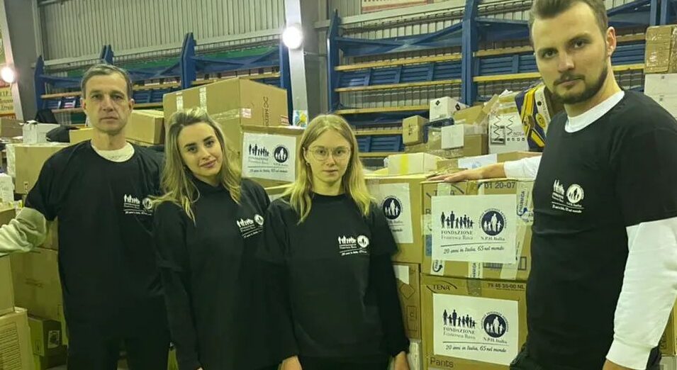 NPH staff with supplies for Ukraine